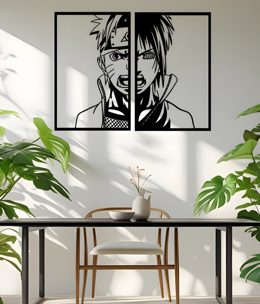 Cuadro naruto y sasuke 80x60 conjunto
