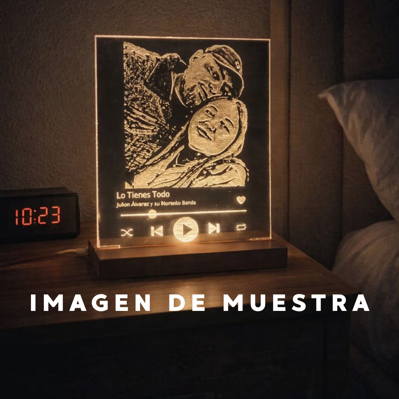 Lampara base de madera